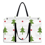 Christmas Tree And Star Pattern Print Utility Tote Bag