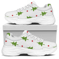 Christmas Tree And Star Pattern Print White Chunky Shoes