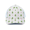 Christmas Tree And Star Pattern Print White Mesh Trucker Hat