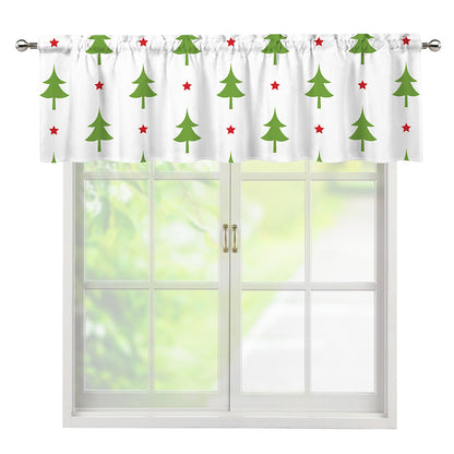 Christmas Tree And Star Pattern Print Window Valance