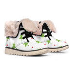 Christmas Tree And Star Pattern Print Winter Boots