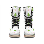 Christmas Tree And Star Pattern Print Winter Boots