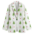 Christmas Tree And Star Pattern Print Women's Cotton Blazer