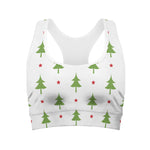 Christmas Tree And Star Pattern Print Women's Sports Bra