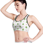 Christmas Tree And Star Pattern Print Women's Sports Bra