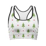 Christmas Tree And Star Pattern Print Women's Sports Bra