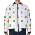 Christmas Tree And Star Pattern Print Zip Sleeve Bomber Jacket