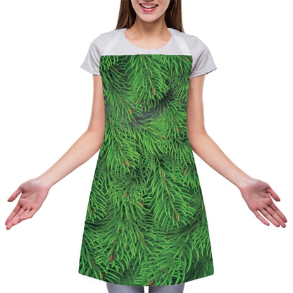 Christmas Tree Branches Print Adjustable Apron