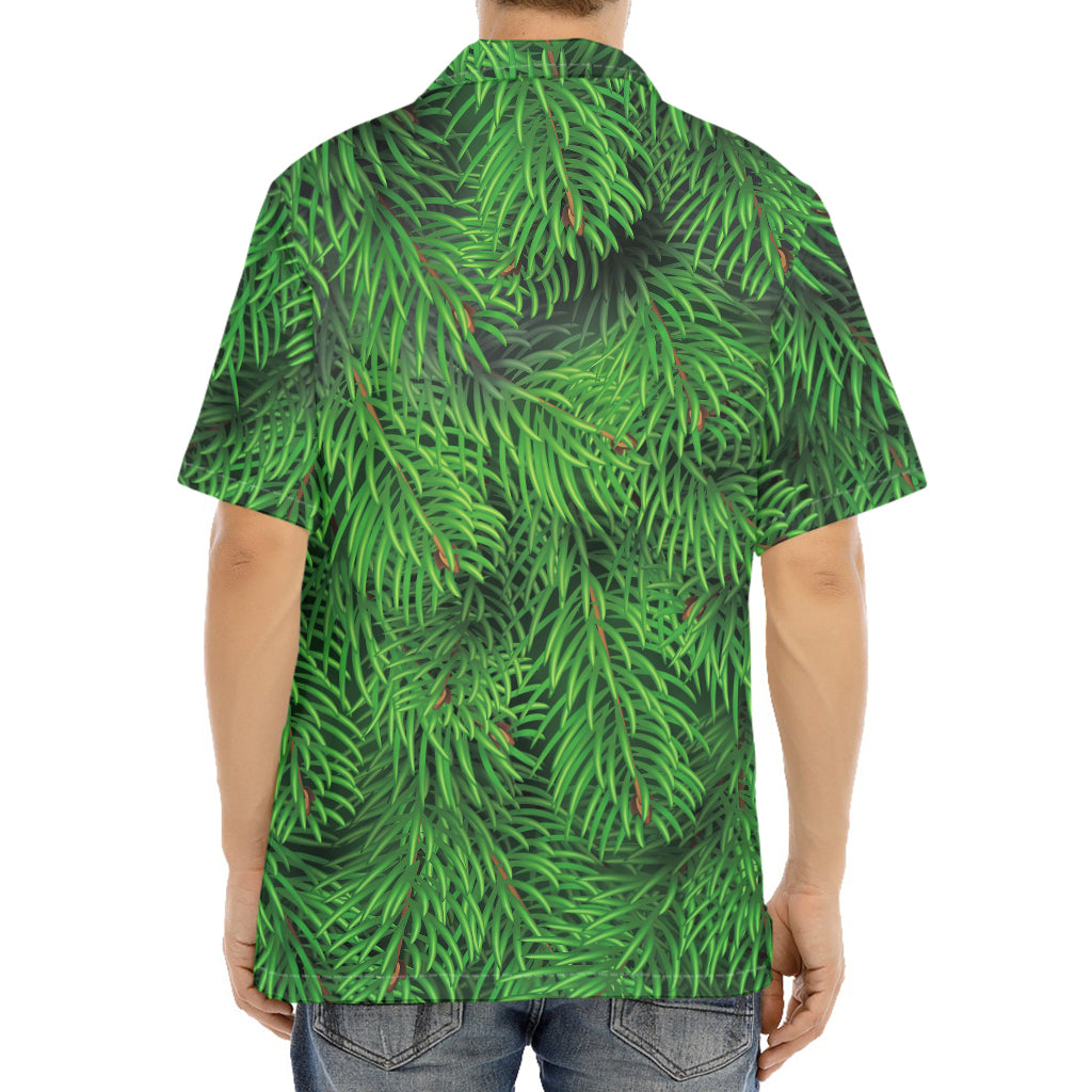 Christmas Tree Branches Print Aloha Shirt