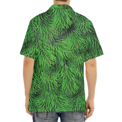 Christmas Tree Branches Print Aloha Shirt