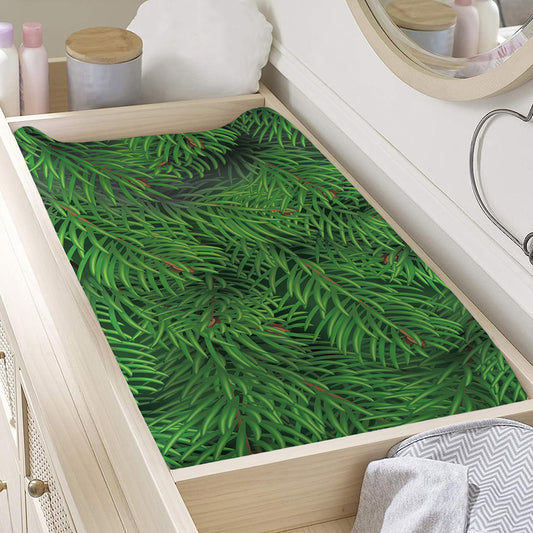 Christmas Tree Branches Print Changing Pad Cover