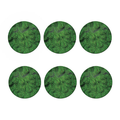 Christmas Tree Branches Print Coaster Set