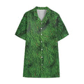 Christmas Tree Branches Print Cotton Hawaiian Shirt