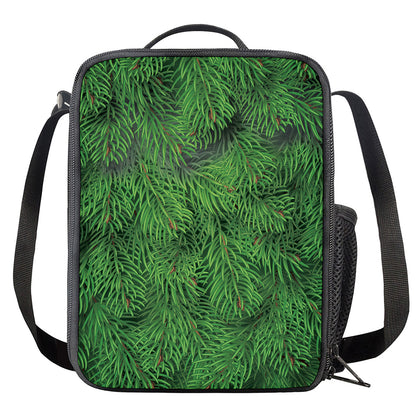 Christmas Tree Branches Print Crossbody Lunch Bag