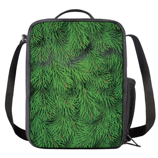 Christmas Tree Branches Print Crossbody Lunch Bag