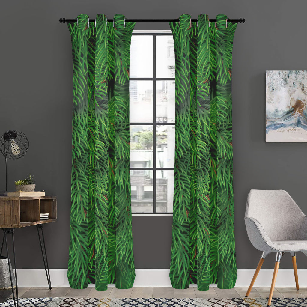 Christmas Tree Branches Print Curtain