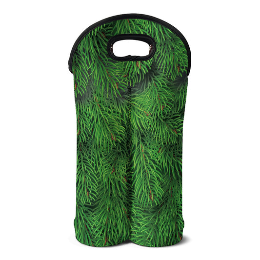 Christmas Tree Branches Print Double Neoprene Wine Tote