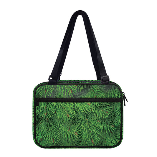 Christmas Tree Branches Print Double Strap Bible Bag