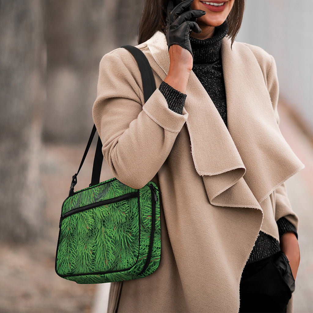 Christmas Tree Branches Print Double Strap Bible Bag