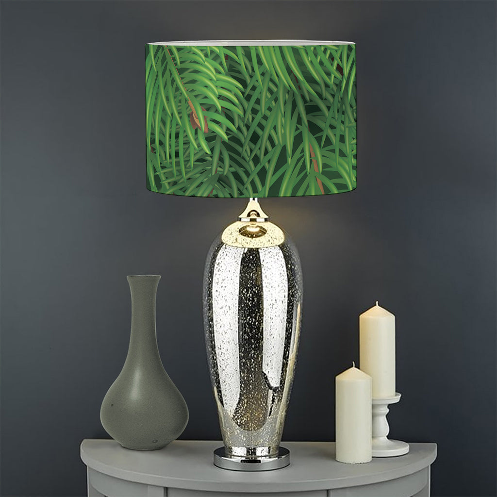 Christmas Tree Branches Print Drum Lamp Shade