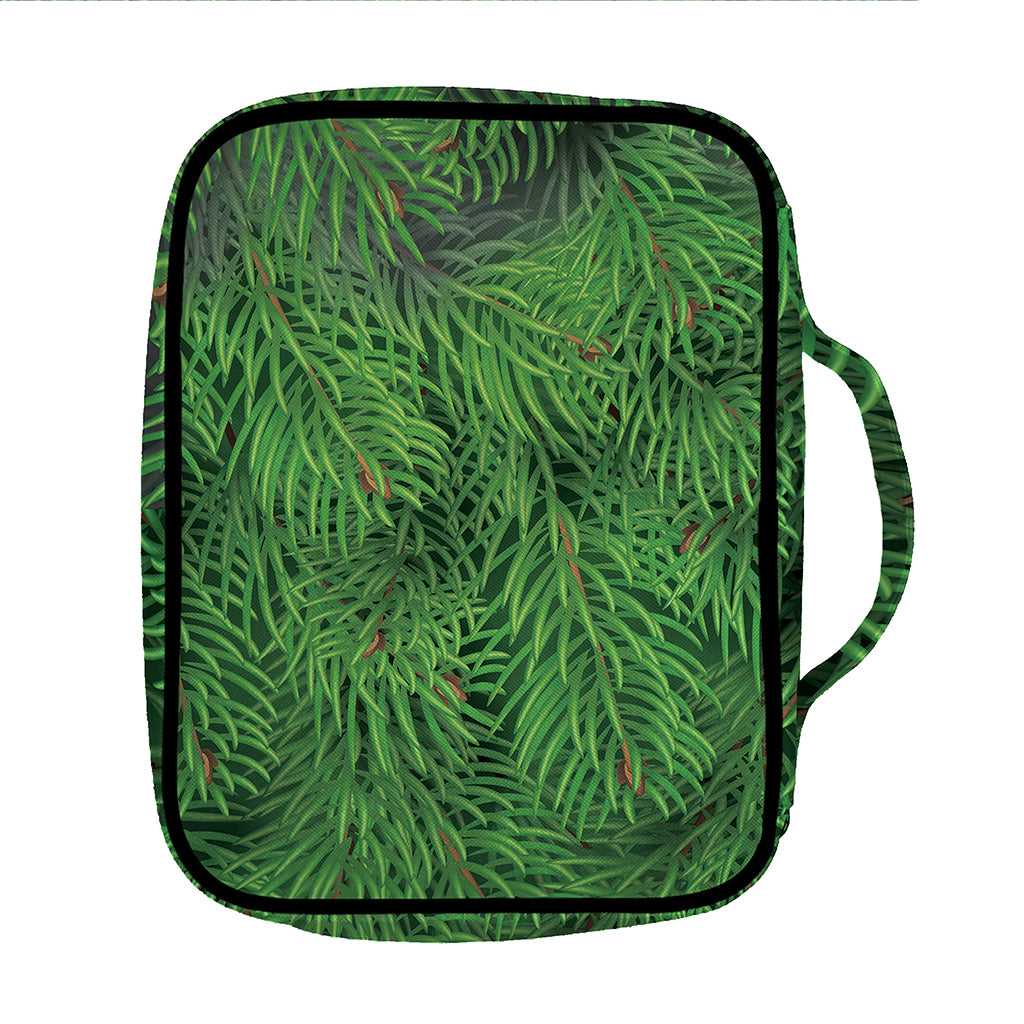 Christmas Tree Branches Print Front Pocket Bible Bag