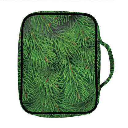 Christmas Tree Branches Print Front Pocket Bible Bag