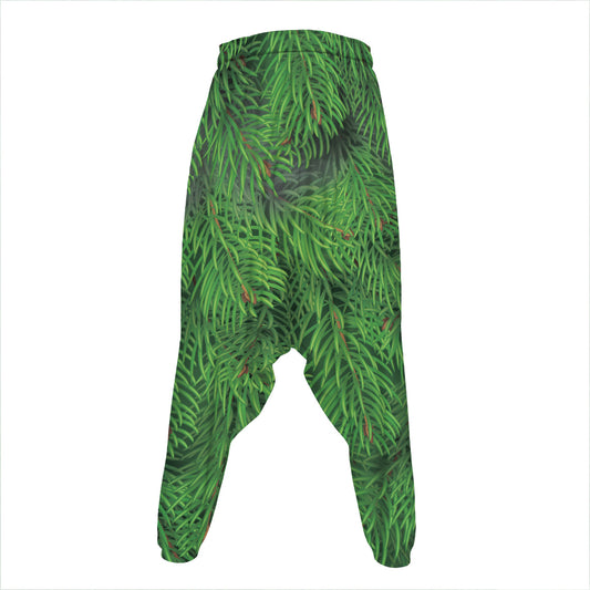 Christmas Tree Branches Print Hammer Pants