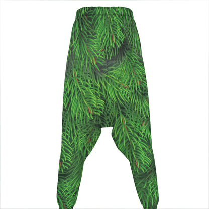 Christmas Tree Branches Print Hammer Pants