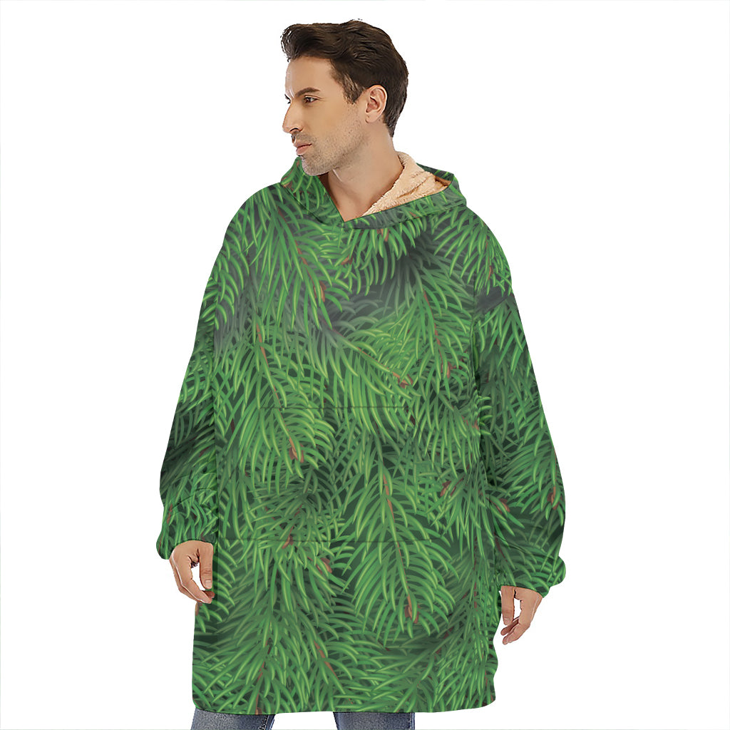 Christmas Tree Branches Print Hoodie Blanket