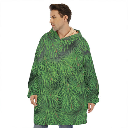 Christmas Tree Branches Print Hoodie Blanket