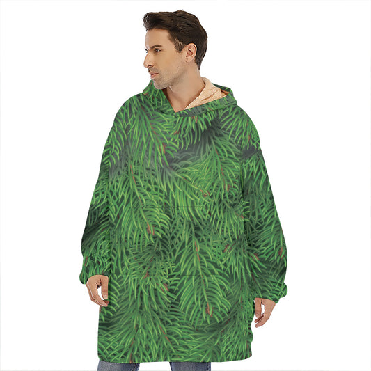 Christmas Tree Branches Print Hoodie Blanket