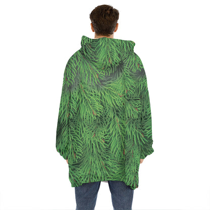 Christmas Tree Branches Print Hoodie Blanket