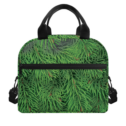 Christmas Tree Branches Print Insulated Lunch Bag