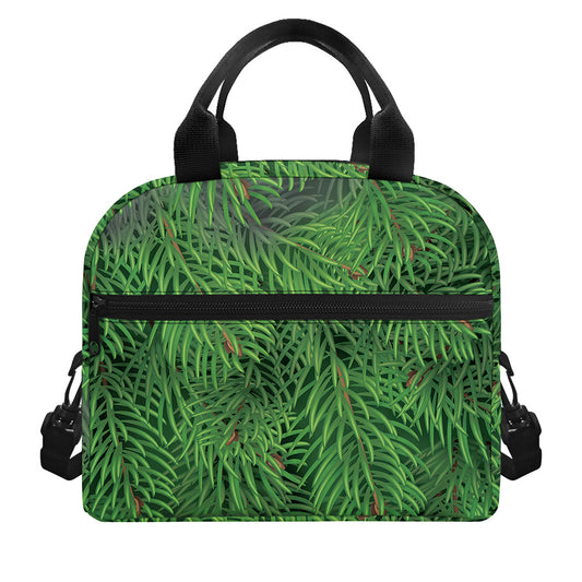 Christmas Tree Branches Print Insulated Lunch Bag