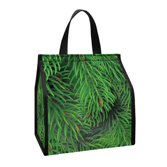 Christmas Tree Branches Print Insulated Lunch Tote