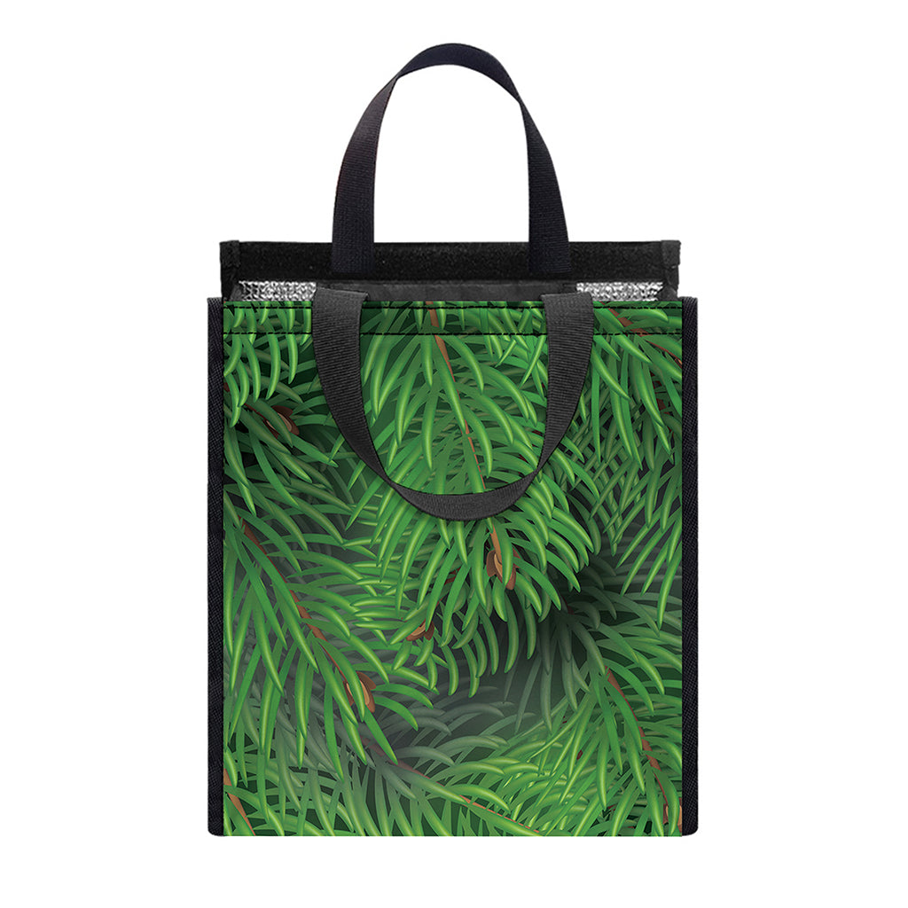 Christmas Tree Branches Print Insulated Lunch Tote