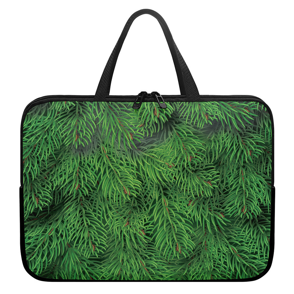 Christmas Tree Branches Print Laptop Sleeve With Handle