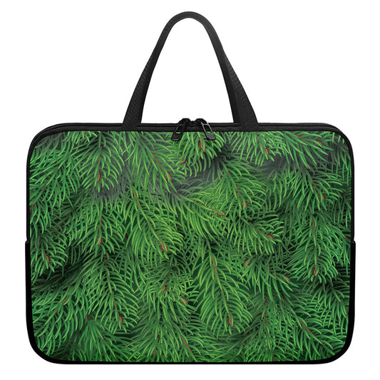Christmas Tree Branches Print Laptop Sleeve With Handle