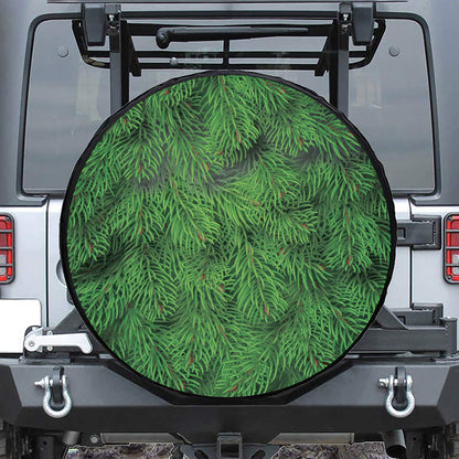 Christmas Tree Branches Print Leather Spare Tire Cover