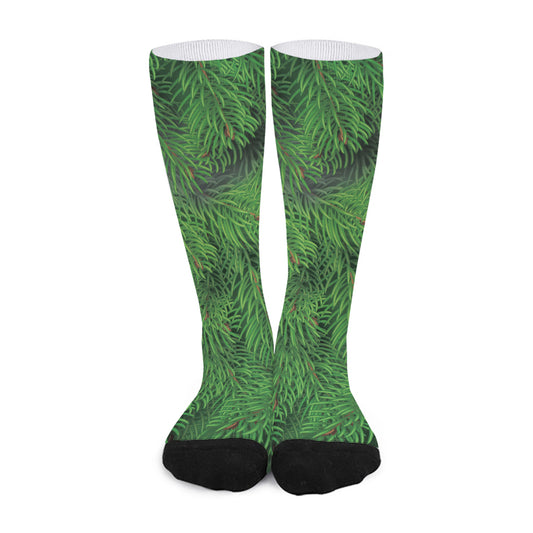 Christmas Tree Branches Print Long Socks
