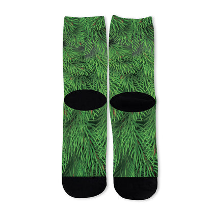 Christmas Tree Branches Print Long Socks