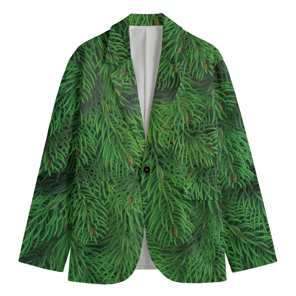 Christmas Tree Branches Print Men's Blazer