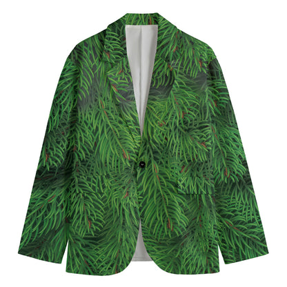Christmas Tree Branches Print Men's Blazer