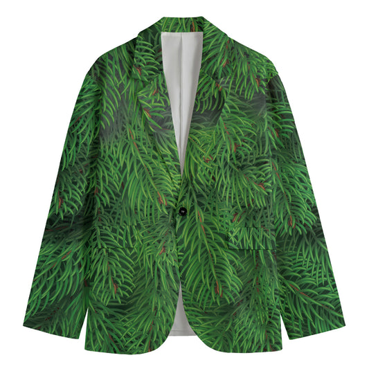 Christmas Tree Branches Print Men's Blazer