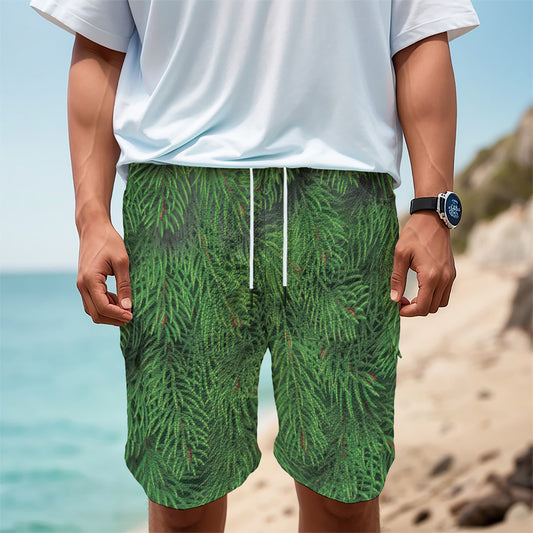 Christmas Tree Branches Print Men's Cargo Shorts