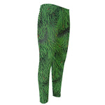 Christmas Tree Branches Print Men's Compression Pants