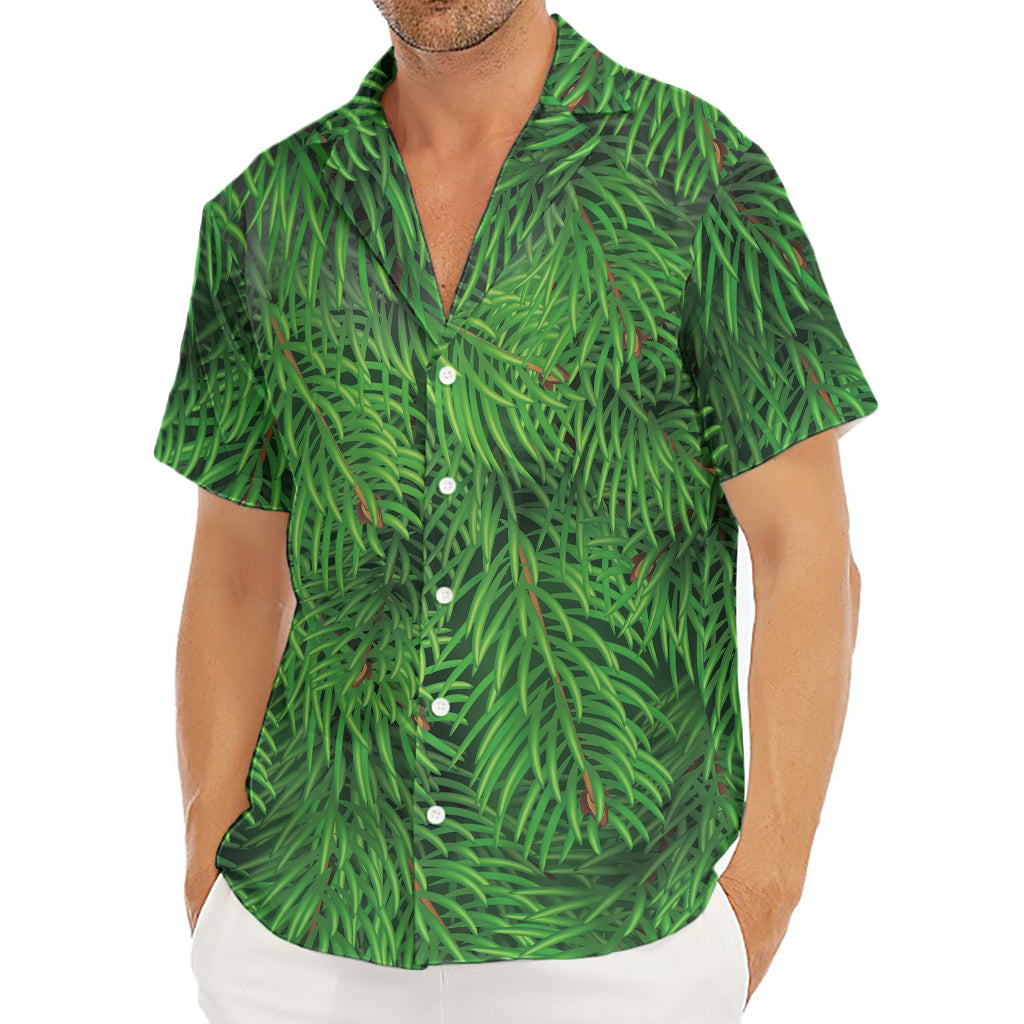 Christmas Tree Branches Print Men's Deep V-Neck Shirt