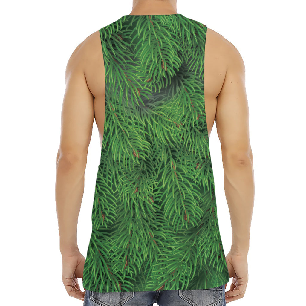 Christmas Tree Branches Print Men's Muscle Tank Top