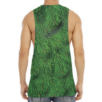 Christmas Tree Branches Print Men's Muscle Tank Top