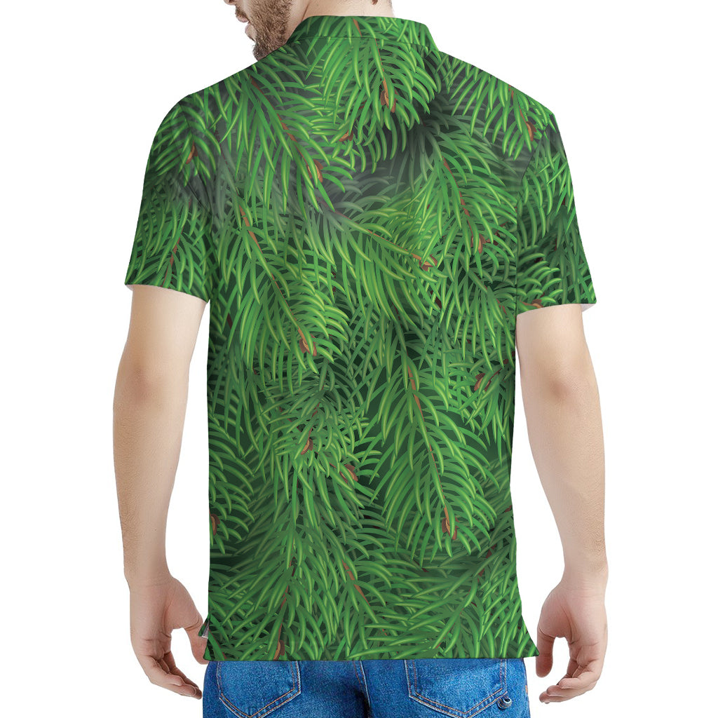 Christmas Tree Branches Print Men's Polo Shirt